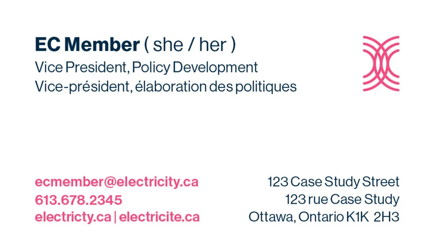 Electricity Canada Business Card Front